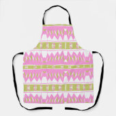 Mazipoodles Afrofuturist Patroon - Roze Wit Groen Schort (Voorkant)