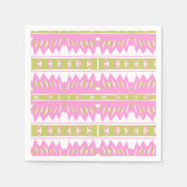 Mazipoodles Afrofuturist Pattern Pink White Green Servet