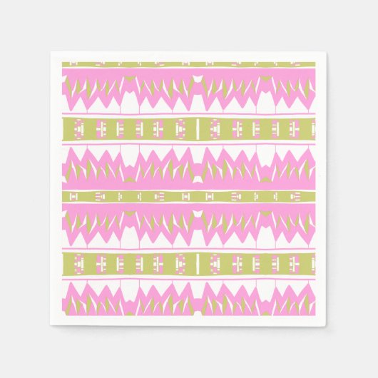 Mazipoodles Afrofuturist Pattern Pink White Green Servet (Voorkant)