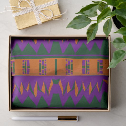 Mazipoodles Afrofuturist Pattern - Purple Green  Tissuepapier (Geschenk)