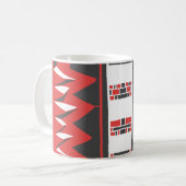 Mazipoodles Afrofuturist Pattern - Scarlet Grey Koffiemok (Voorkant links)
