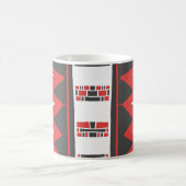 Mazipoodles Afrofuturist Pattern - Scarlet Grey Koffiemok (Center)
