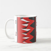 Mazipoodles Afrofuturist Pattern - Scarlet Grey Koffiemok (Links)