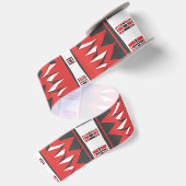 Mazipoodles Afrofuturist Pattern - Scarlet Grey Satijnen Lint (Achterkant)