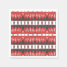 Mazipoodles Afrofuturist Pattern - Scarlet Grey Servet