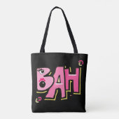 Mazipoodles Bah Humbug 3D roze geel Tote Bag (Achterkant)