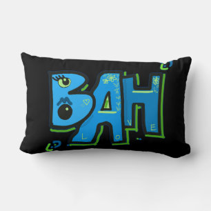 Mazipoodles Bah Humbug Love Groen Blauw Zwart Kussen