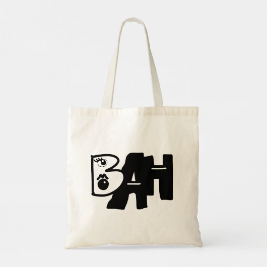 Mazipoodles Bah Humbug Zwart & Wit Tote Bag (Achterkant)