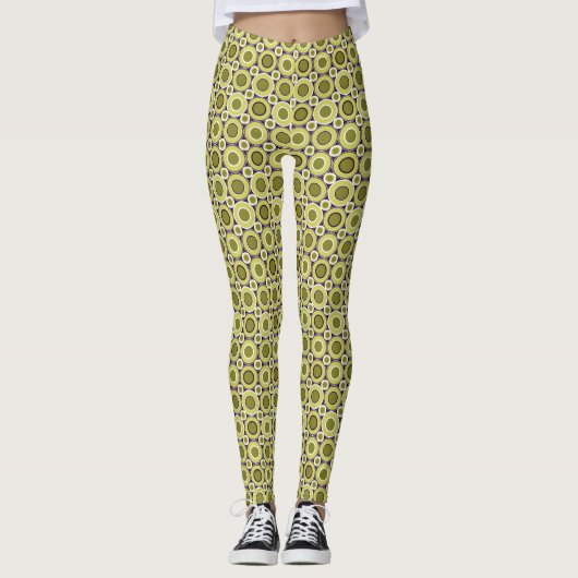 Mazipoodles bitesize olijfgroene donuts met wit leggings (Voorkant)