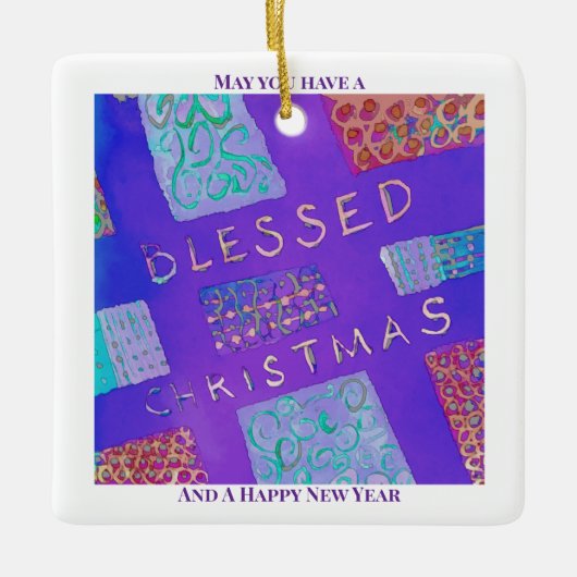 MAZIPOODLES Blessed Christmas  Keramisch Ornament (Voorkant)