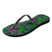Mazipoodles Bloembellen Groene Paarse pruim Teenslippers (Schuin)