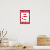 Mazipoodles Bloemen Bubbels Liefde Kiss Rood 2 Poster (Keuken)
