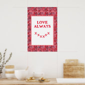 Mazipoodles Bloemen Bubbels Liefde Kiss Rood Poster (Keuken)