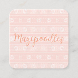 MAZIPOODLES Bloemgestreepte Geribbelde Breinaam Vierkante Visitekaartje