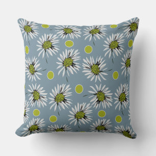 Mazipoodles Bold Daisies - Stoffig Blauw Grijs Avo Kussen