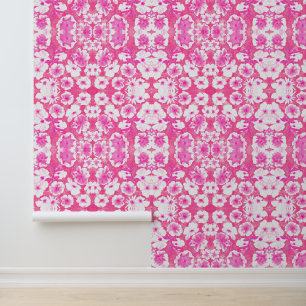 Mazipoodles Botanische tuin - Hot Pink White Behang