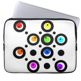 Mazipoodles cirkels en Stippen patroon regenboog z Laptop Sleeve