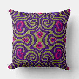 Mazipoodles Crazy Maze - Olive Paarse Magenta Kussen