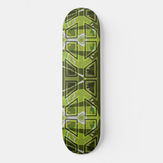 MAzipoodles Diamond Eyes Collage Olive Persoonlijk Skateboard (Voorkant)