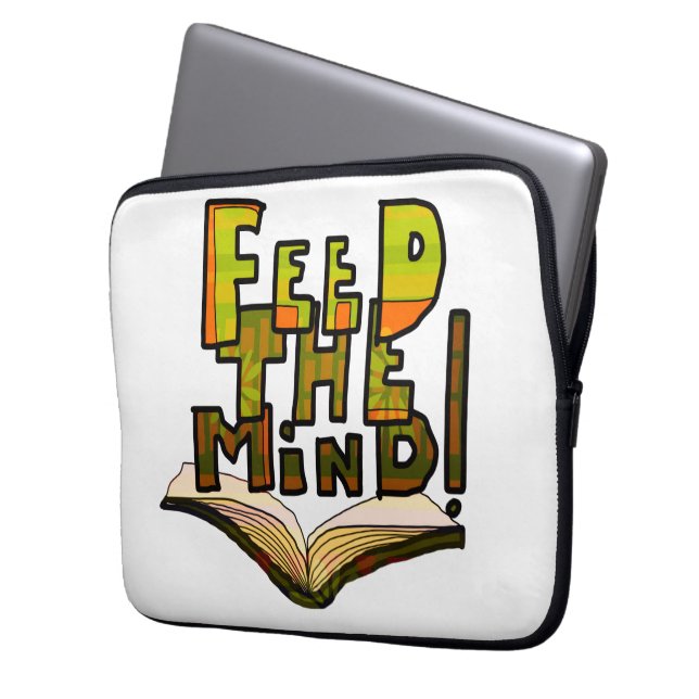 MAZIPOODLES Feed The Mind 006 Laptop Sleeve (Voorkant Links)