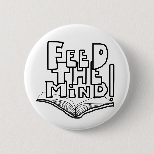 MAZIPOODLES Feed The Mind 077  Ronde Button 5,7 Cm (Voorkant)