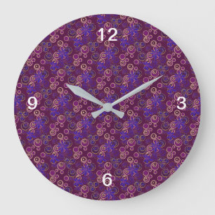 Mazipoodles Floral Bubbles Argyle Plum Blue Beige Grote Klok