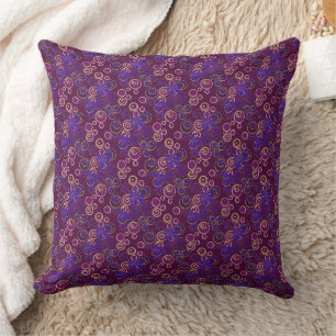 Mazipoodles Floral Bubbles Argyle Plum Blue Beige Kussen