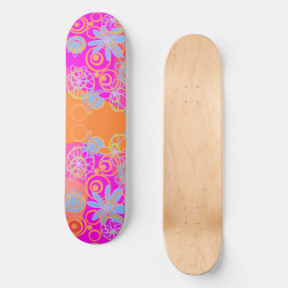 Mazipoodles Floral Bubbles Multi Roze Sinaasappel Persoonlijk Skateboard