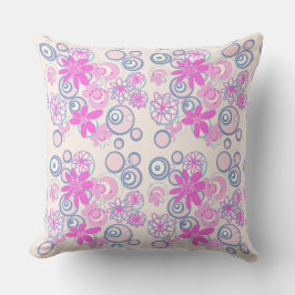 Mazipoodles Floral Bubbles - Roze Blauwgroen Dusty Kussen