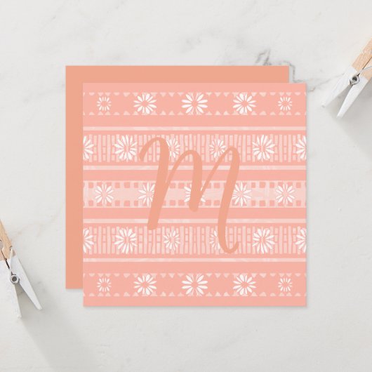 MAZIPOODLES Floral Striped Ribbed Knitting Card (Voorkant / Achterkant in situ)