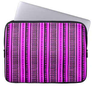 MAZIPOODLES Gestreepte geribbelde breipatroon 001 Laptop Sleeve