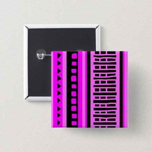 MAZIPOODLES Gestreepte geribbelde breipatroon 001  Vierkante Button 5,1 Cm (Voorkant /achterkant)