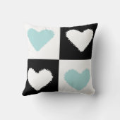 Mazipoodles Harten Abstractie Eend Blauw Kussen (Achterkant)