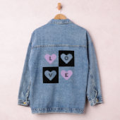 Mazipoodles Harten Abstractie Lila liefde Denim Jacket (Hangar)