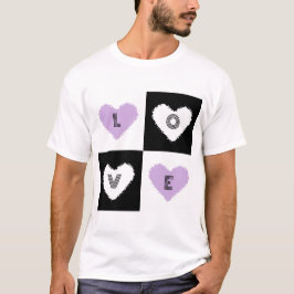 Mazipoodles Harten Abstractie Lila liefde T-shirt