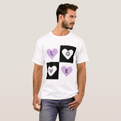 Mazipoodles Harten Abstractie Lila liefde T-shirt (Voorkant volledig)