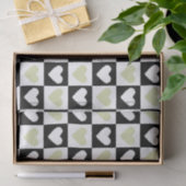 Mazipoodles Harten Abstractie Olijfgroen Mini Tissuepapier (Geschenk)