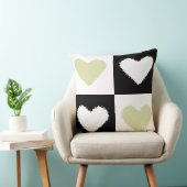 Mazipoodles Harten Abstractie Pastel Olijfgroen Kussen (Stoel)
