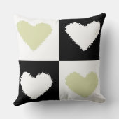 Mazipoodles Harten Abstractie Pastel Olijfgroen Kussen (Achterkant)