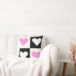 Mazipoodles Harten Abstractie Roze Kussen