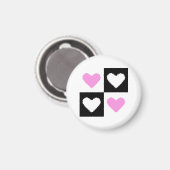 Mazipoodles Harten Abstractie Roze Magneet (Voorkant / Achterkant)