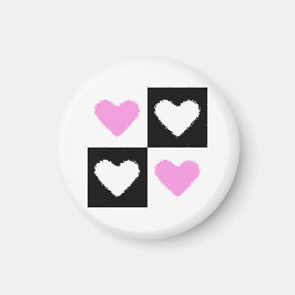 Mazipoodles Harten Abstractie Roze Magneet