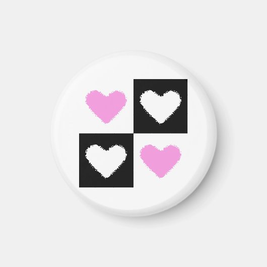 Mazipoodles Harten Abstractie Roze Magneet (Voorkant)