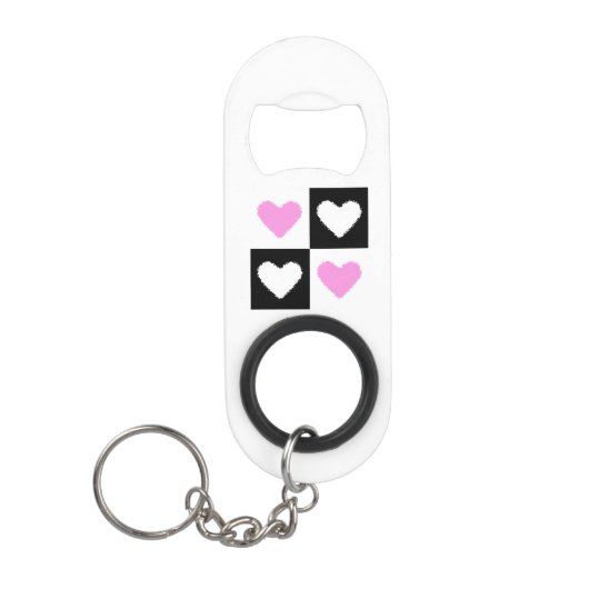 Mazipoodles Harten Abstractie Roze Mini Flessenopener (Voorkant)