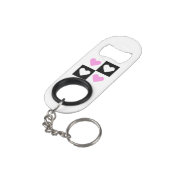 Mazipoodles Harten Abstractie Roze Mini Flessenopener (Achterkant Gekanteld)