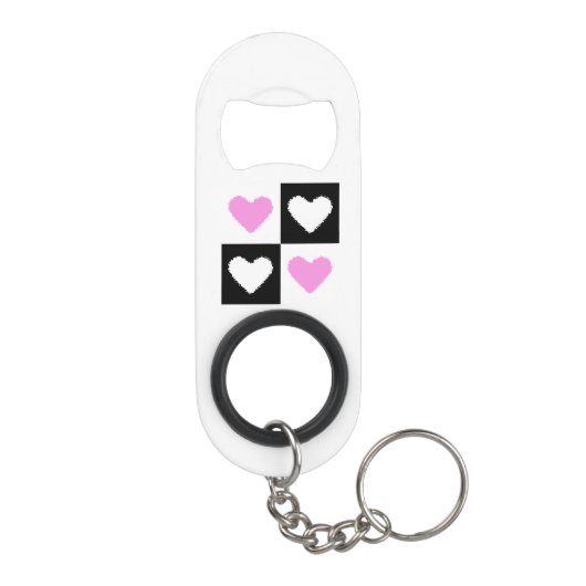 Mazipoodles Harten Abstractie Roze Mini Flessenopener (Achterkant)