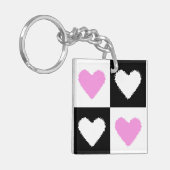 Mazipoodles Harten Abstractie Roze Sleutelhanger (Voorkant Links)