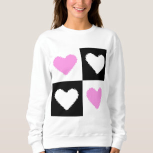 Mazipoodles Harten Abstractie Roze Trui