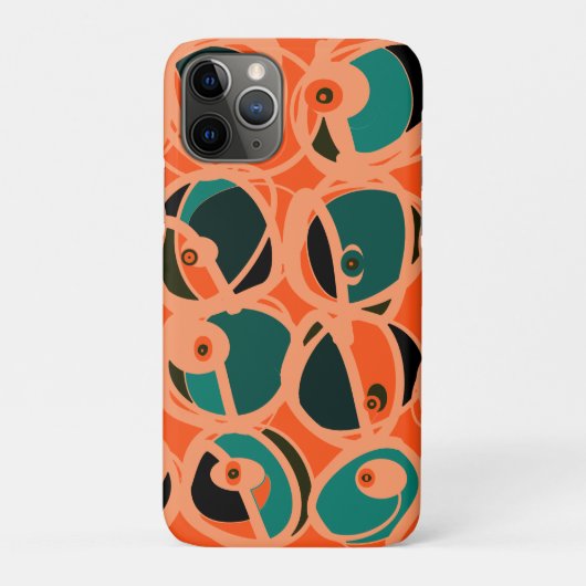 MAZIPOODLES I Spy Eye Orange Teal Black Case-Mate iPhone Case (Achterkant)