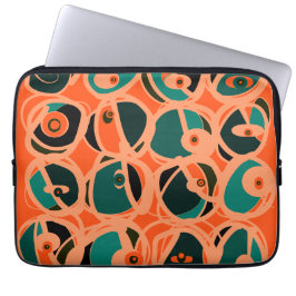 MAZIPOODLES I Spy Eye Orange Teal Black Laptop Sleeve